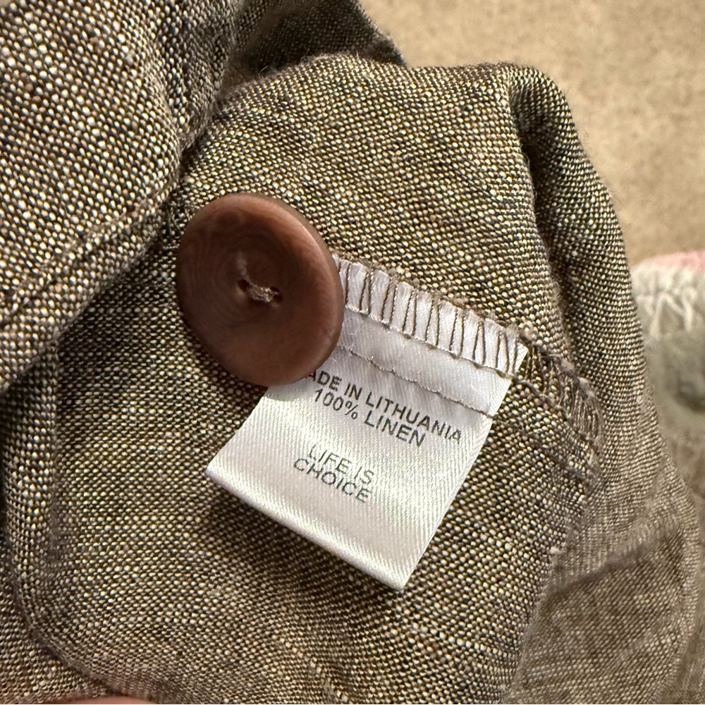 Flax Taupe Linen-Blend Longline Button Jacket - Picture 5 of 5